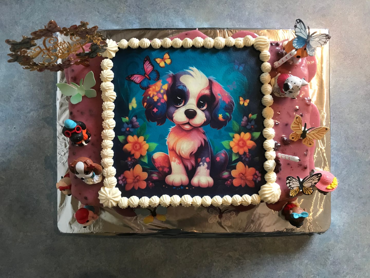 Customer photo review of 19 cm x 19 cm Square Pre-cut Custom Edible Icing Image