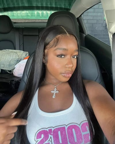 Customer photo review of Parting Max 9×6 Glueless Wear Go Straight Wigs Ready To Wear 180% Density