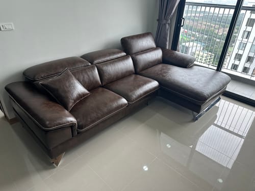 Customer photo review of Sofa góc da tựa gật gù - TOSCANA
