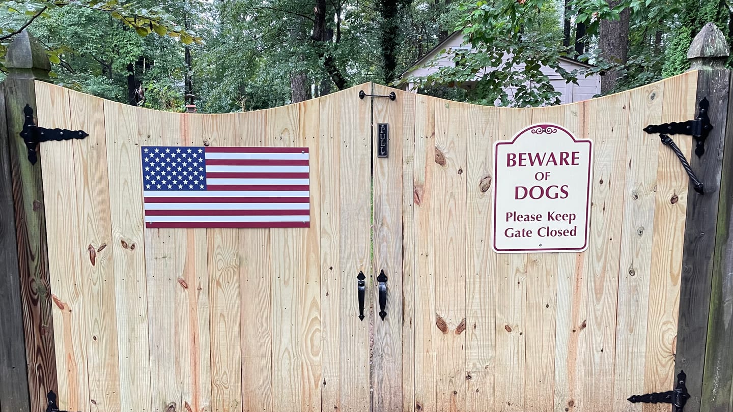 Customer photo review of Large Metal American Flag Waving
