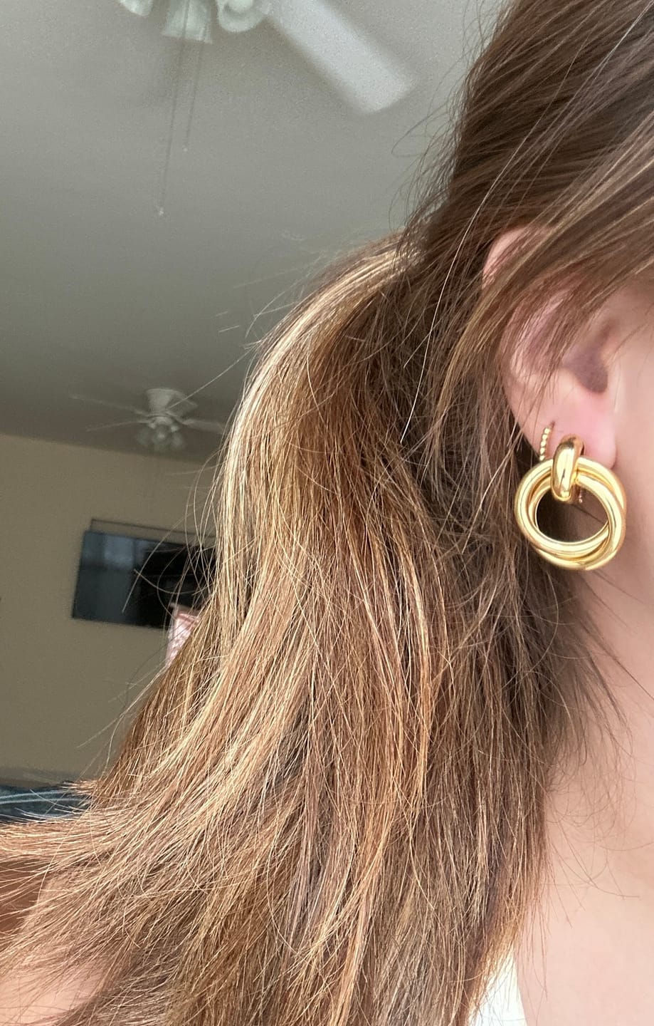 Customer photo review of Par Arete Circulo Enlazado