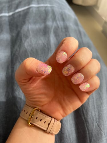 Customer photo review of Glow Off Press On Nails (24PC)