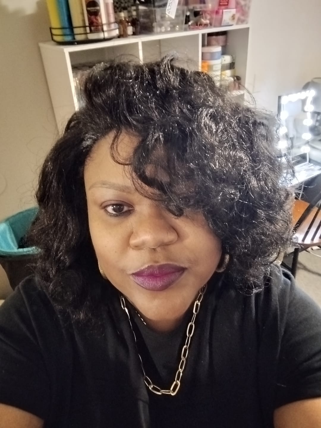 Customer photo review of Sensationnel Instant Weave Curls Kinks & CO Synthetic Half Wig - BOSS LADY/TOP LADY