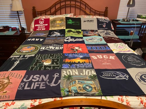 T-shirt quilt from saint anselm college by Marilyn from GA