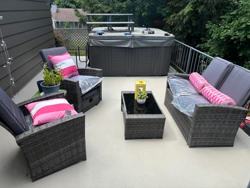 Customer photo review of Homrest 6 Pcs Patio Furniture Set with Ottoman and Storage Table, Dark Gray
