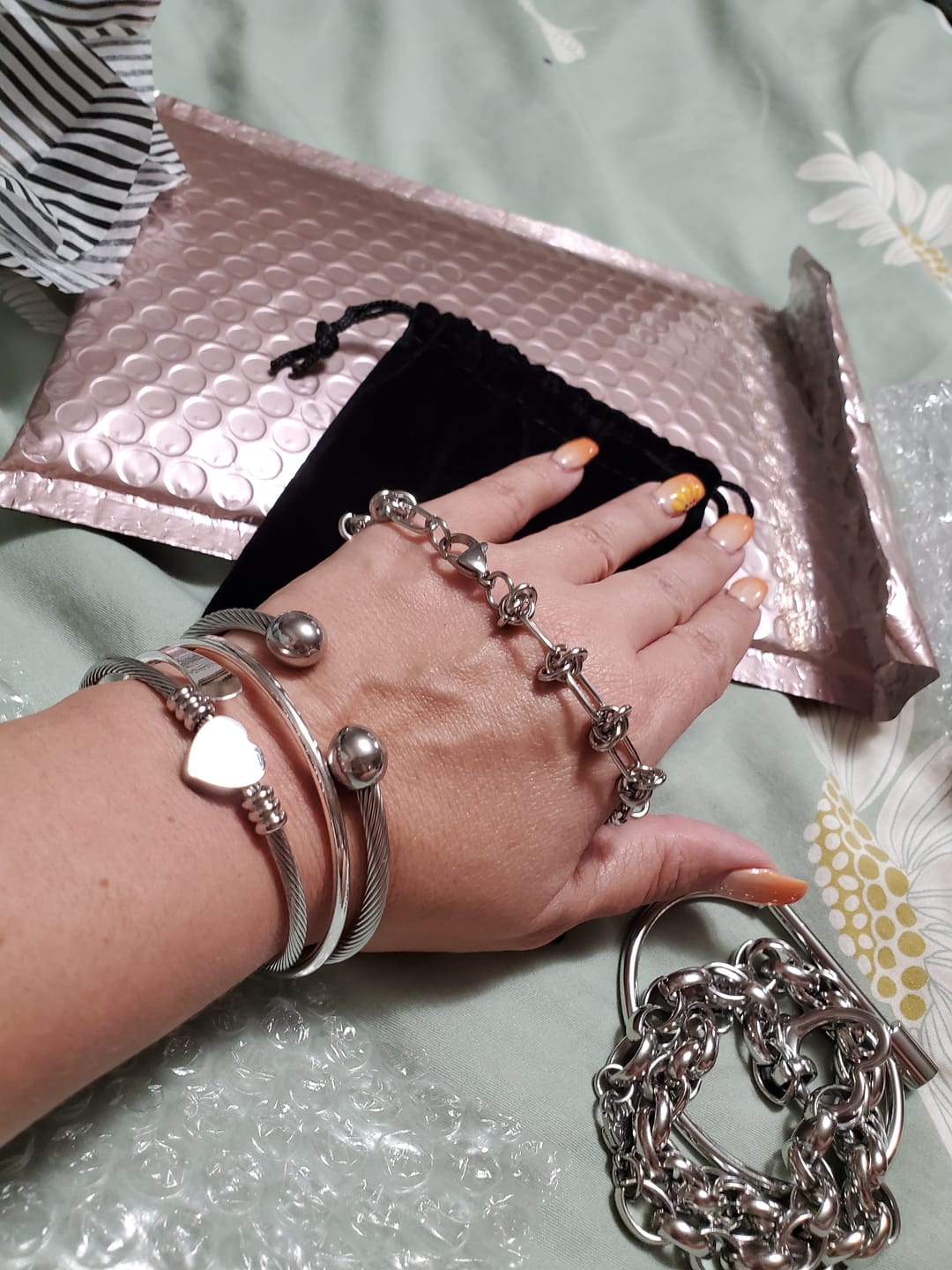 Customer photo review of Carissa Bracelet Stack