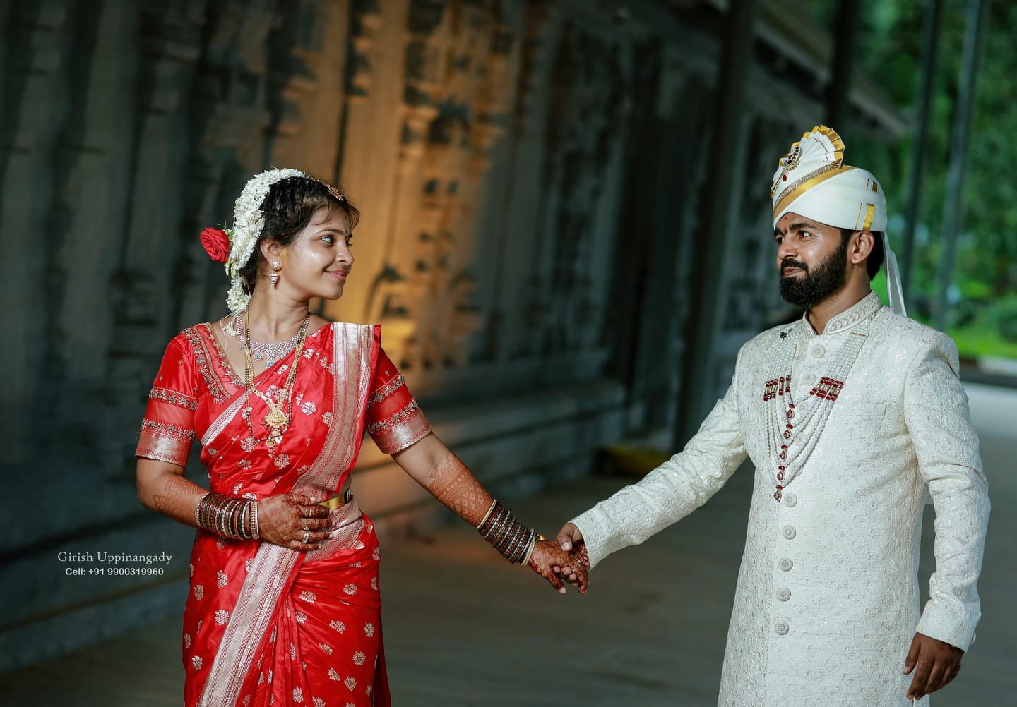 Customer photo review of Real Zari Handloom Kadhua Banarasi Katan Silk Saree - Butidar - Red Chevron