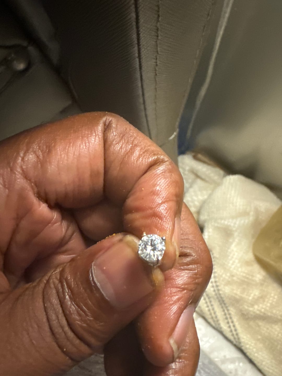 Customer photo review of 6MM Moissanite Earrings