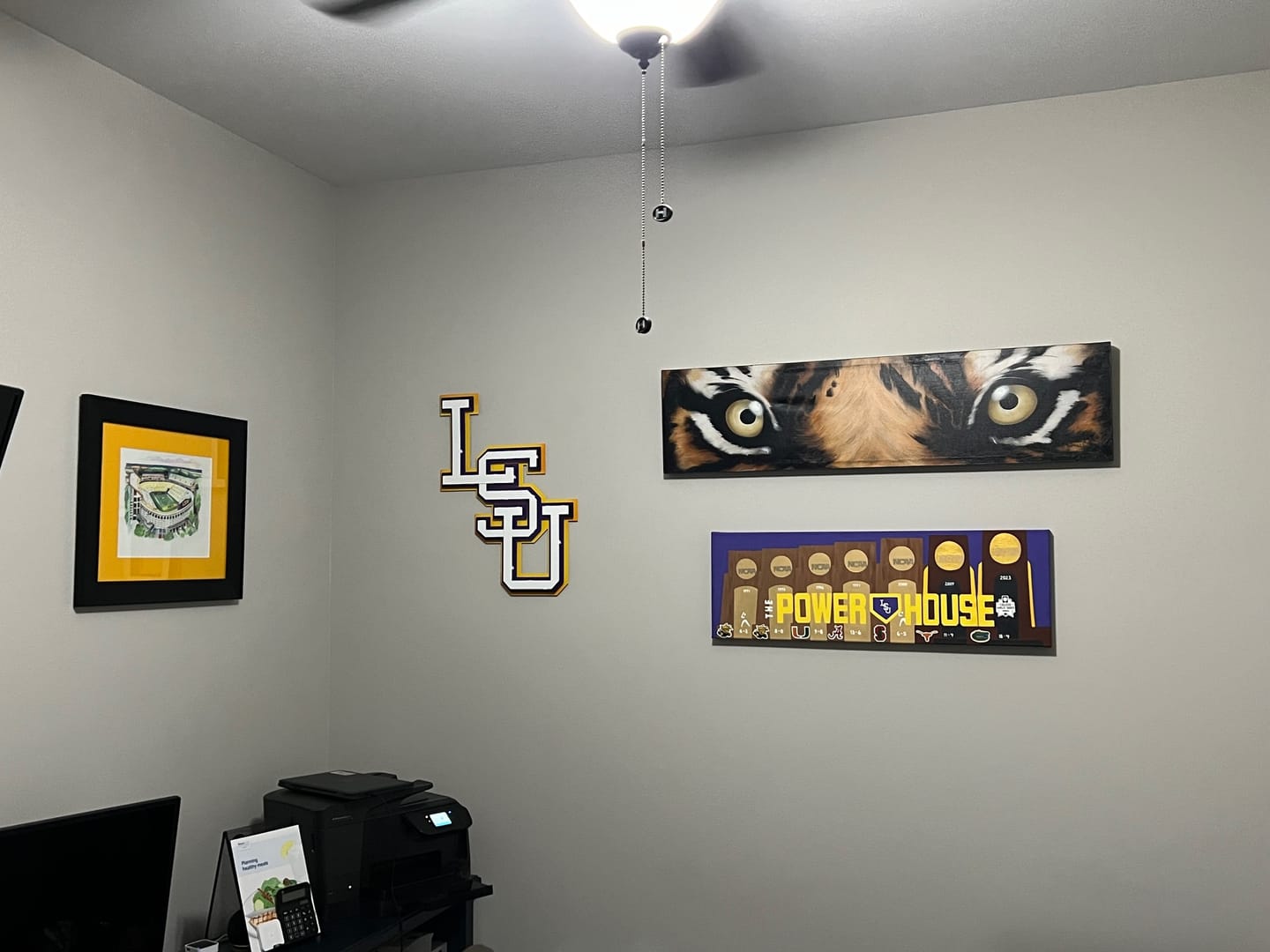 Customer photo review of LSU Tigers Interlocking Baseball ART with FREE CHAMP ENGRAVING
