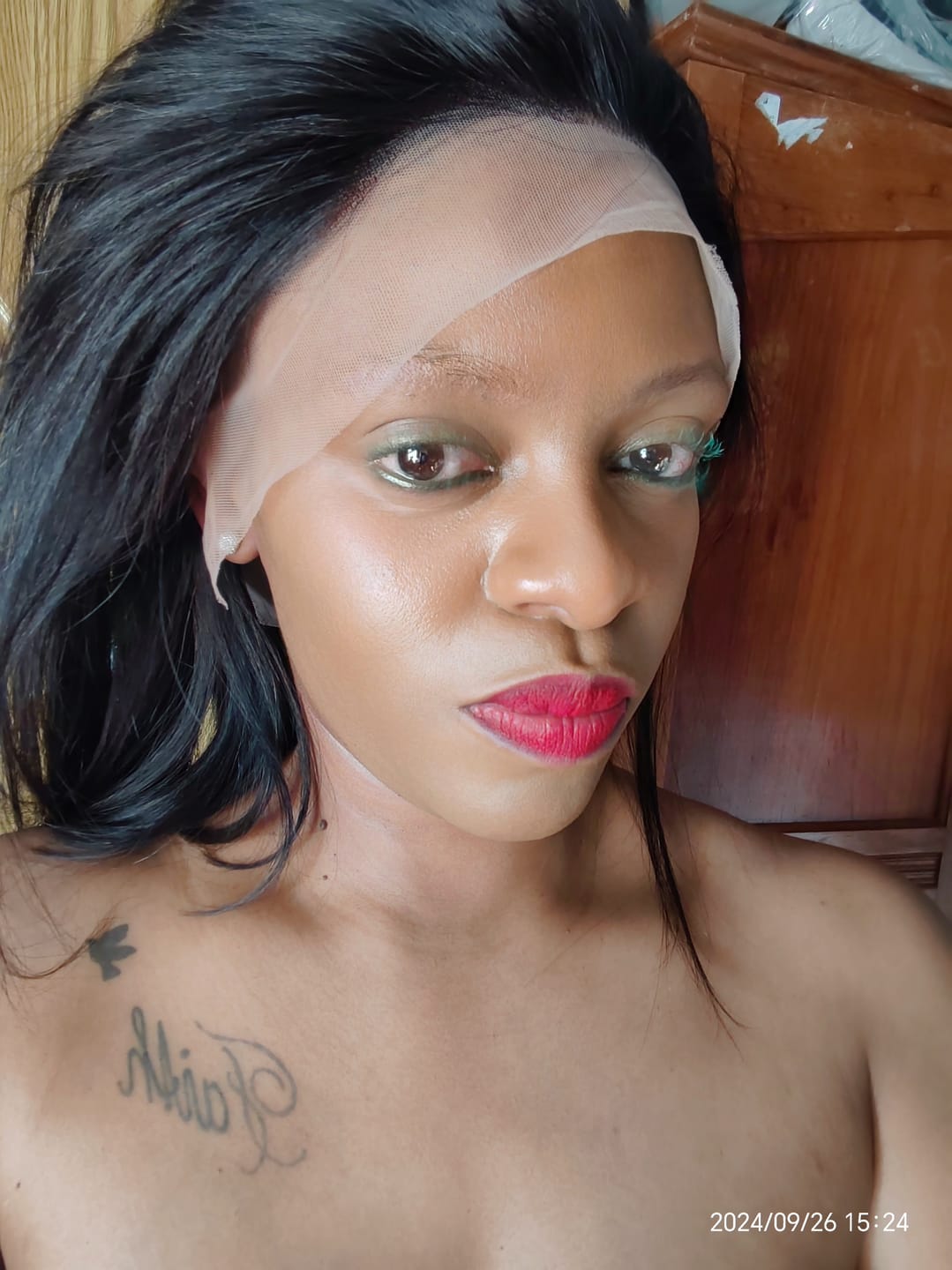 Customer photo review of Lace Full Frontal Raw Indian BoB Wigs