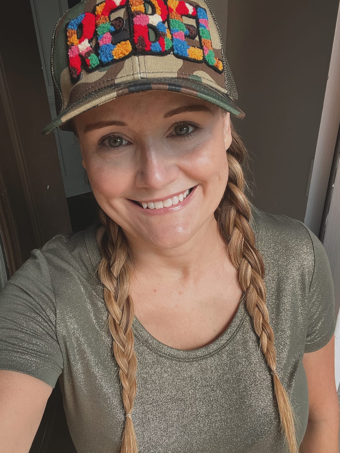 Customer photo review of Rebel Camo Patched Hat