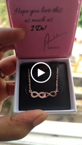 Customer video review of Rose Gold Double Infinity Love Necklace