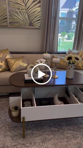 Customer video review of Flycity 48" Oval Lift Top Coffee Table with Storage