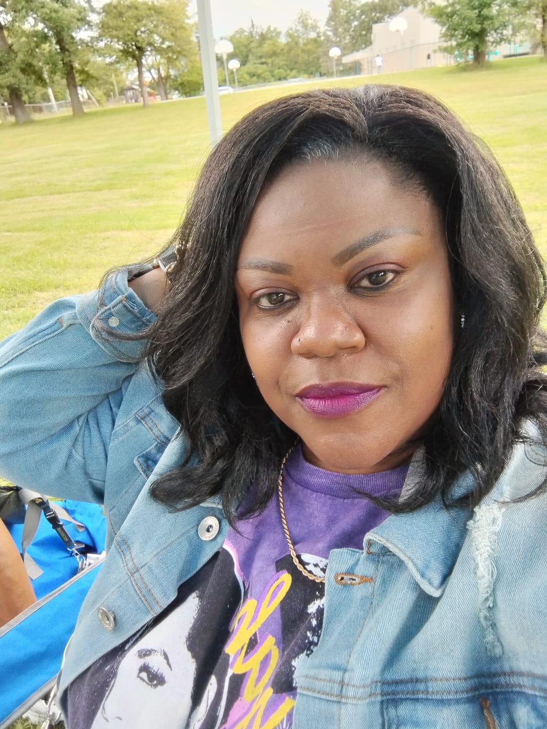 Customer photo review of Freetress Equal Synthetic Natural Me Drawstring Fullcap Half Wig - NATURAL ROLLER SET