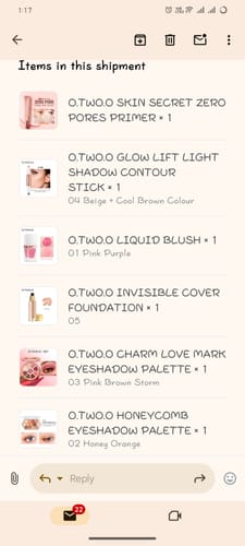 Customer photo review of O.TWO.O LIQUID BLUSH