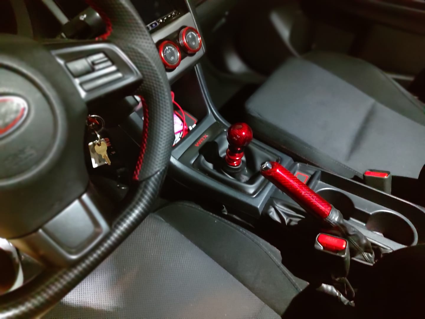 Customer photo review of 2008-2024 Subaru WRX/STi Red Carbon Fiber Ebrake Handle 2013-20 BRZ/FR-S