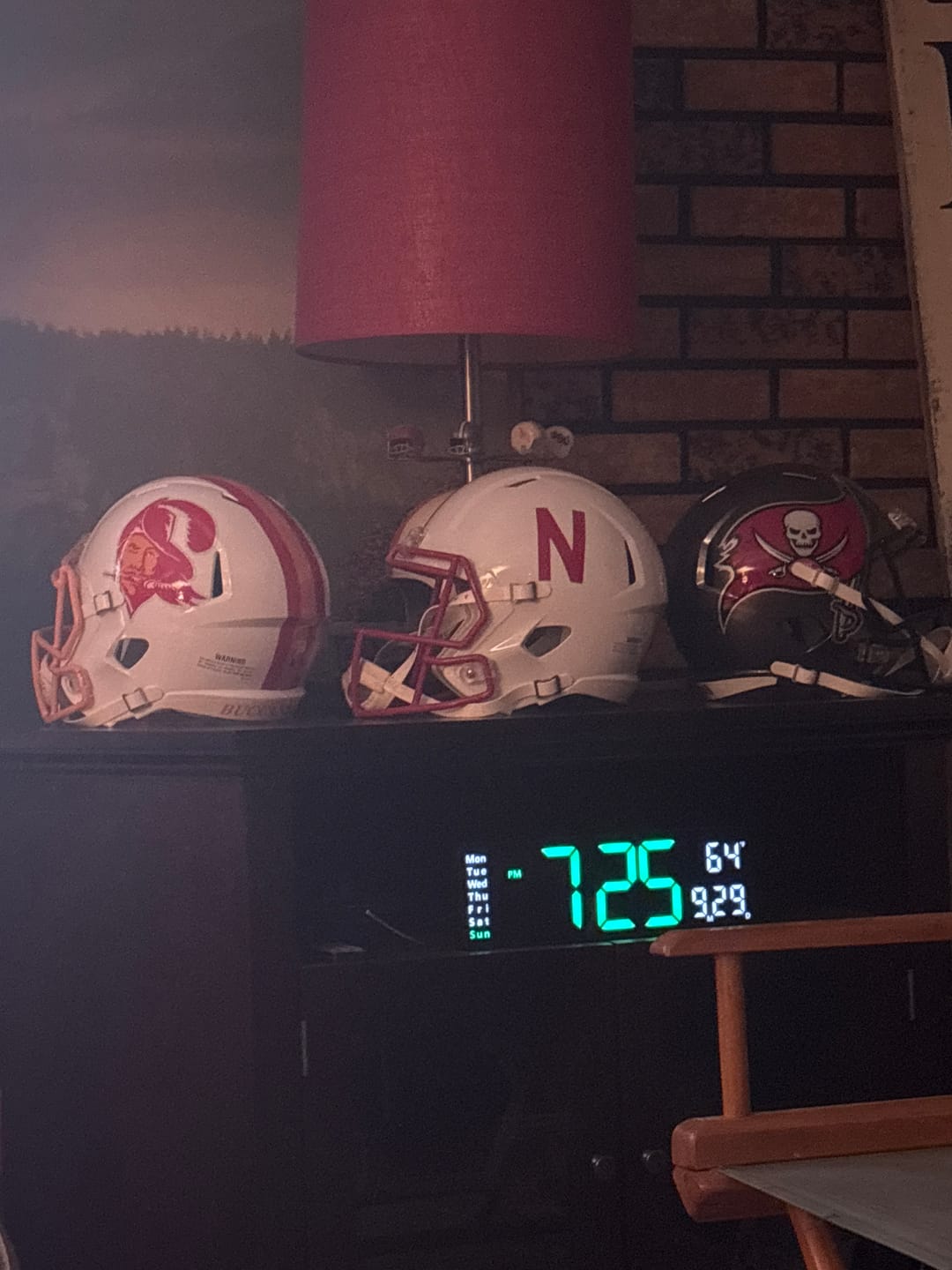 Customer photo review of Tampa Bay Bucs Riddell Speed Replica Helmet - Throwback 1976-1996