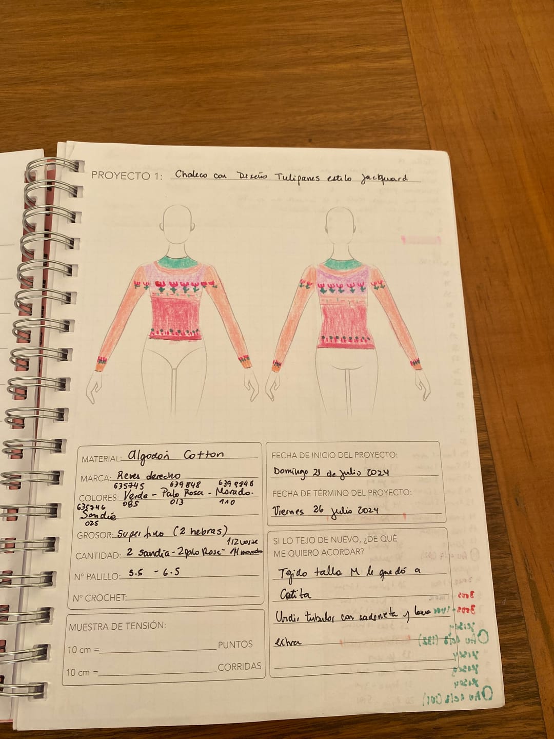 Customer photo review of Cuadernos de Tejido