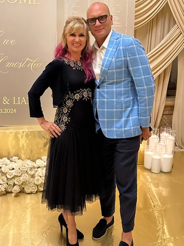 Customer photo review of Johnny Was Golden Flower Navy Embellished Mesh Dress Boho Chic R39323