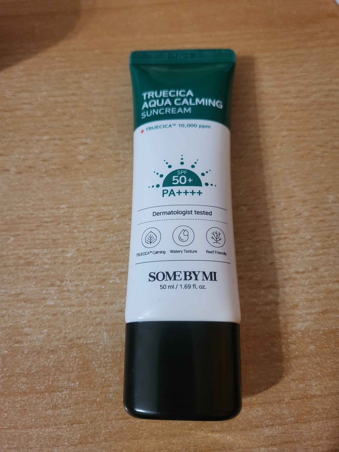Customer photo review of Saules aizsargkrēms ar Āzijas centellas ekstraktu Some By Mi Truecica Aqua Calming Sun Cream SPF 50+ PA ++++