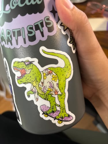 Customer photo review of Rad Skateboard T-Rex Dinosaur Sticker