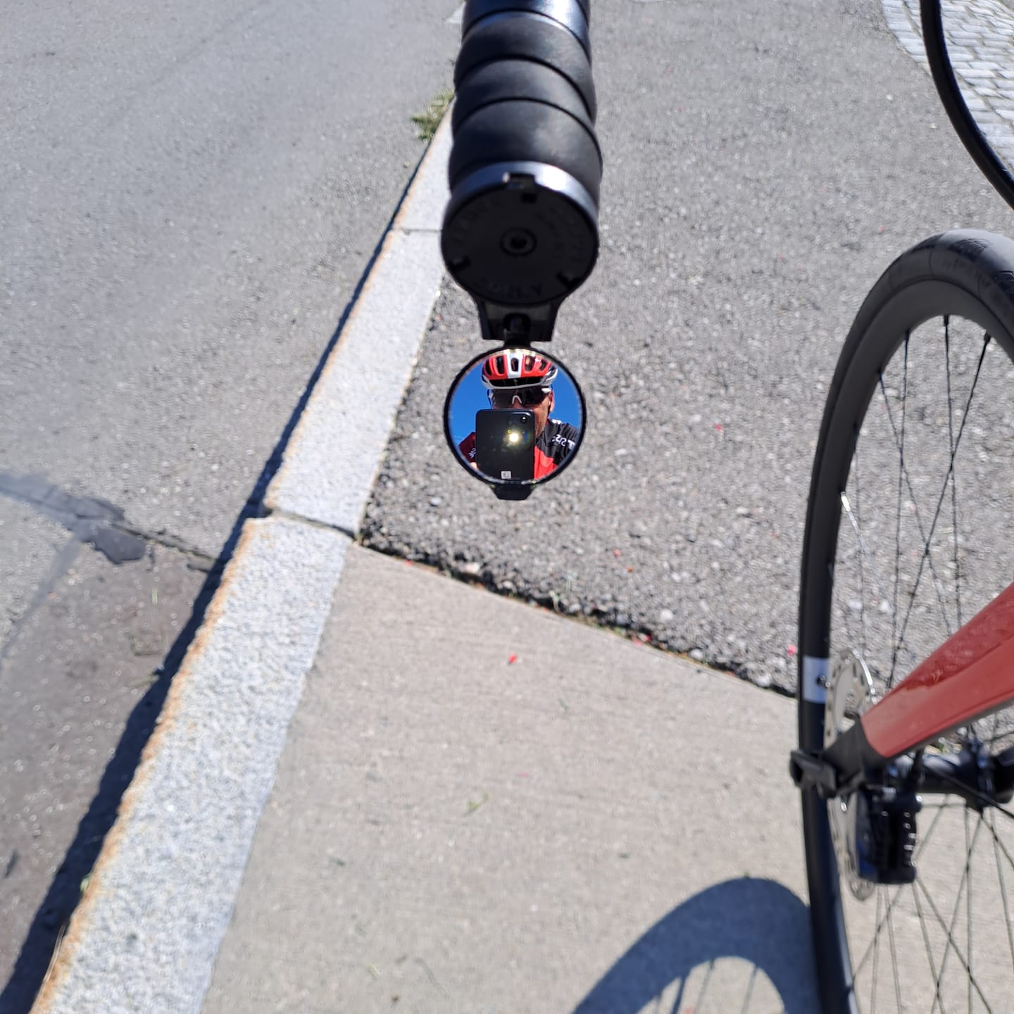 Customer photo review of CORKY | Dropbar rearview mirror