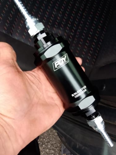 Customer photo review of AN6 Inline Fuel Filter E85 With 100 Micron Stainless steel element