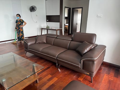 Customer photo review of Sofa góc da tựa gật gù - TOSCANA