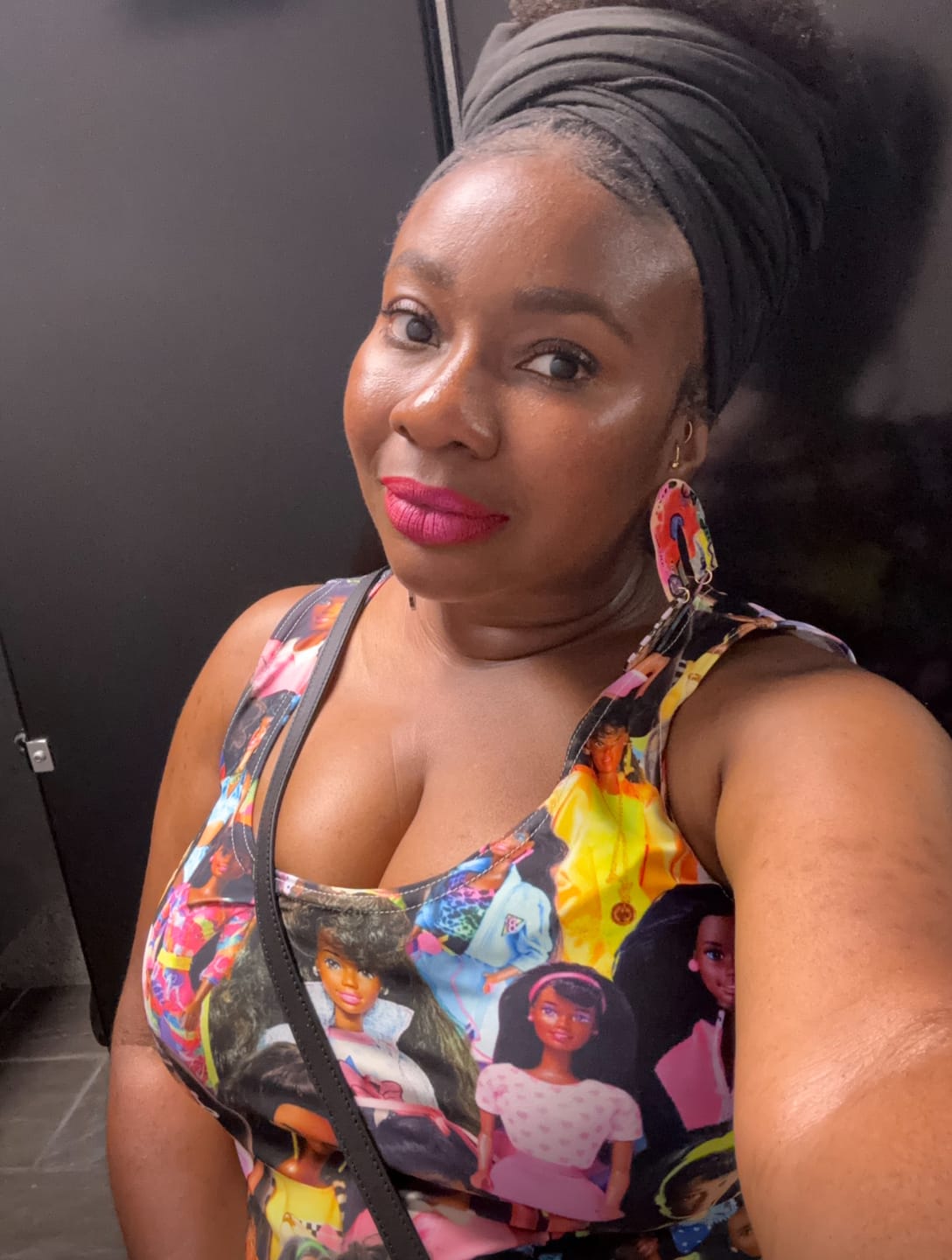 Customer photo review of 90's Vintage Black Barbieee Christieee Crop Top