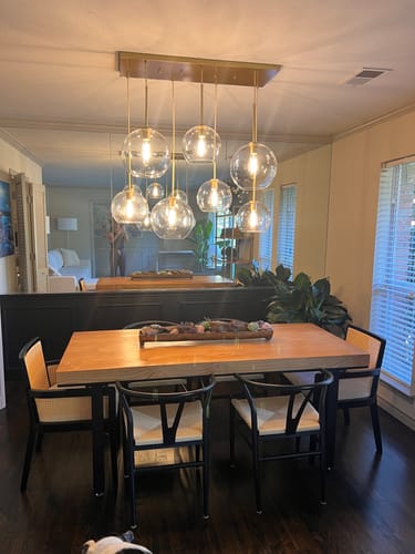Customer photo review of Globe Cluster Kitchen Island Pendant Light