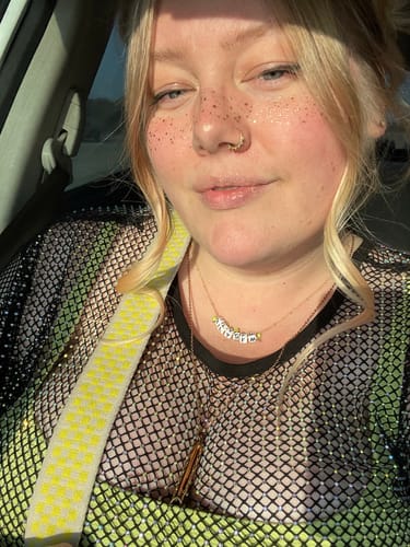 Customer photo review of Gold Stardust Speckles Makeup Patches