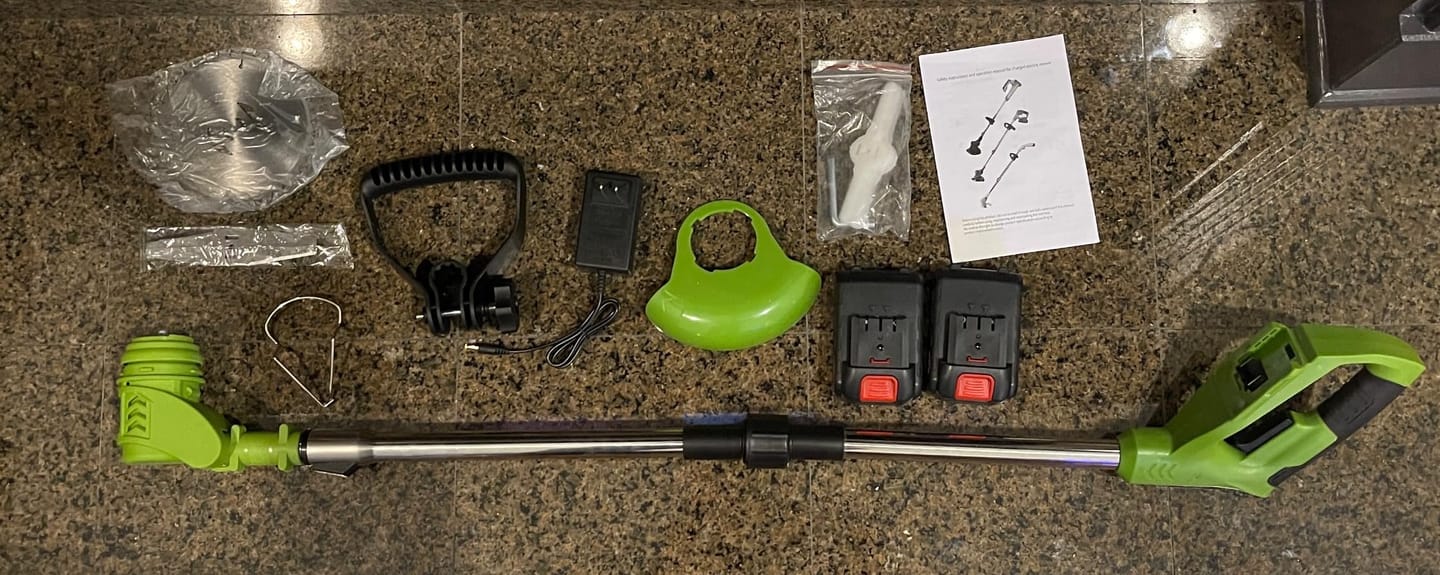 Customer photo review of Grazer™ : Best Powerful Electric Battery Operated Cordless Metal Blade Weed Eater / Grass Trimmer