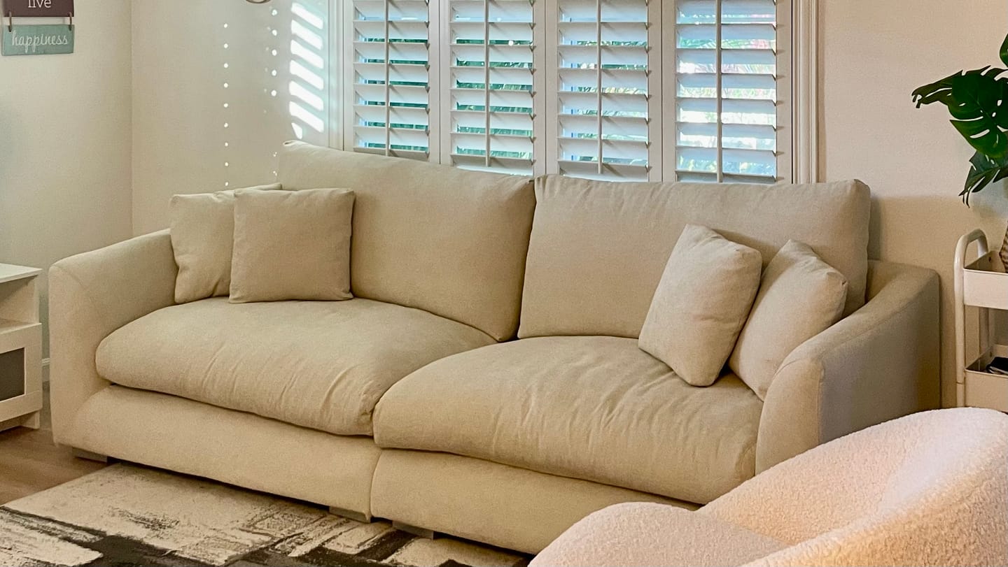 Customer photo review of Feathers Sofa
