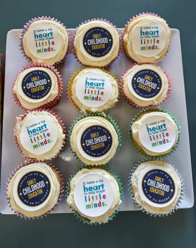 Customer photo review of 15 x 5 cm Pre-cut Standard Cupcake Custom Edible Icing Images