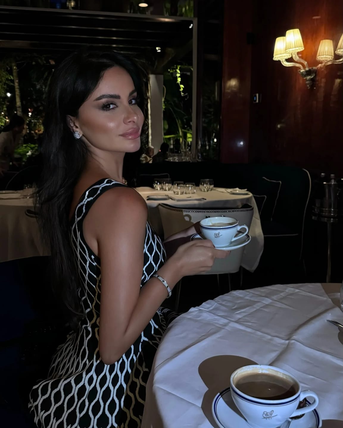 Customer photo review of Black & White Geometric Skater Dress - Urban Chic