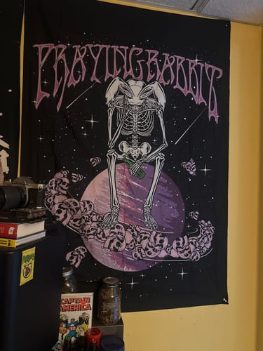 Customer photo review of Sad Rabbit Tapestry 55"