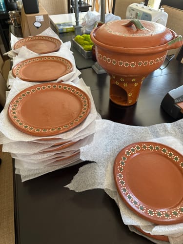 Customer photo review of Mexican Clay Plate Round 11 Inch 25pc Set Wholesale Bulk Platos Barro