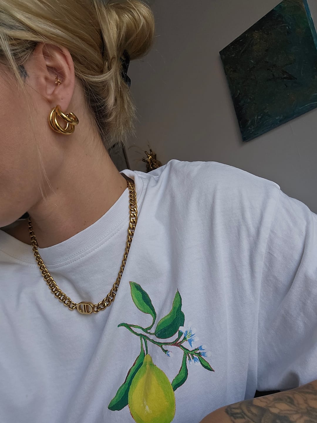 Customer photo review of Triple Ohrstecker | 18K vergoldet