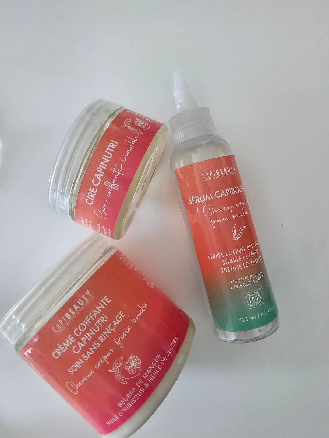 Customer photo review of Cire coiffante CAPINUTRI naturelle nourrissante sans résidus ni trace blanche