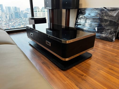 Customer photo review of Bàn trà hình chữ nhật, mặt đá Ceramic, khung inox sáng bóng - DELICATO