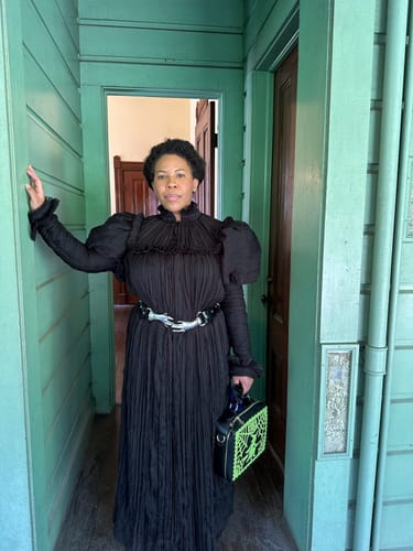 Customer photo review of *PRE-ORDER - Lady Mourning Victorian Gown in Black