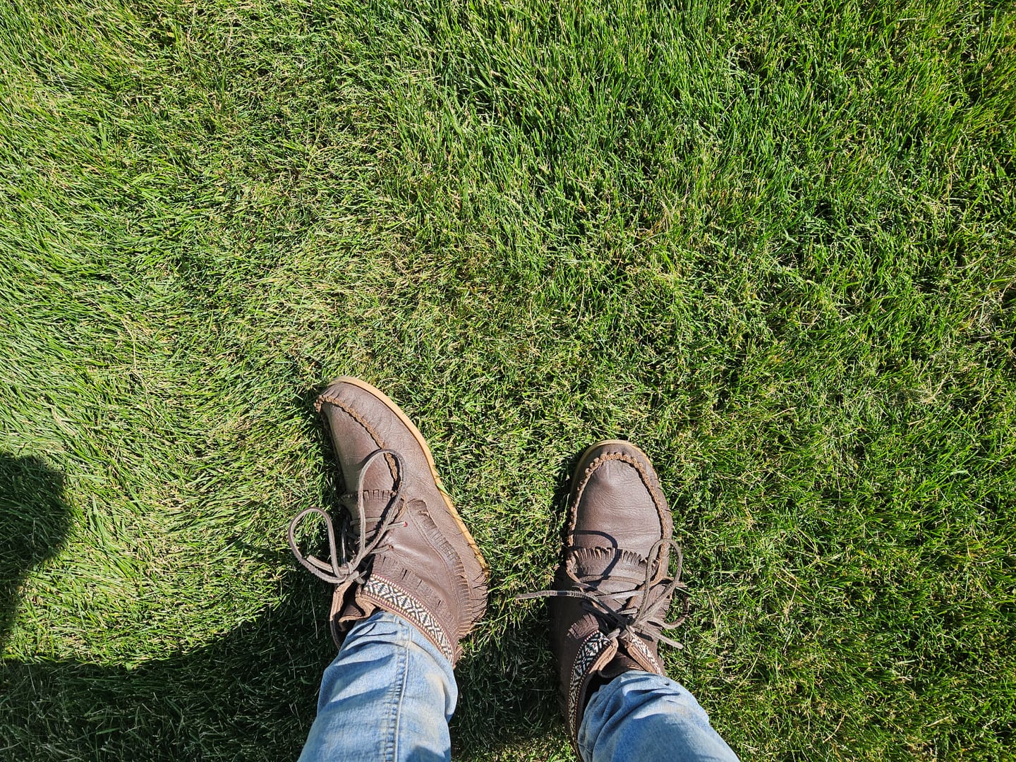Customer photo review of Men's Moose Hide Leather Moccasin Boots