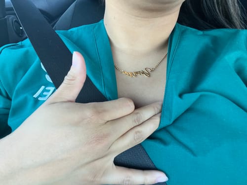 Customer photo review of Personalized Script Necklace