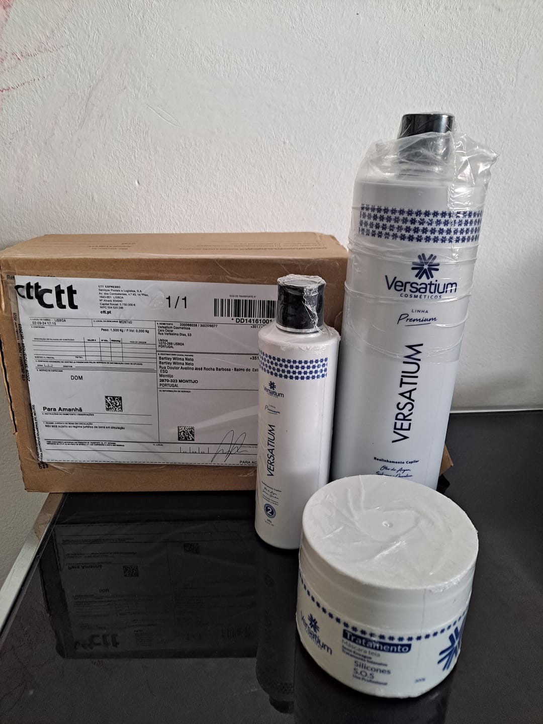 Customer photo review of 3 Alinhamento Fácil Idelize 200ml Sem Formol
