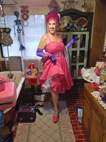 Customer photo review of Jawbreaker Swing Dress in Hot Pink - Vixen by Micheline Pitt