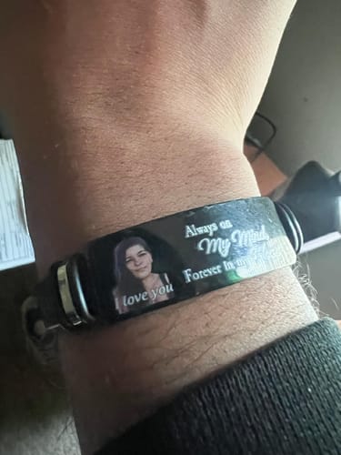 Customer photo review of Custom Photo I'm Always With You - Memorial Gift For Family, Friend - Personalized Engraved Bracelet