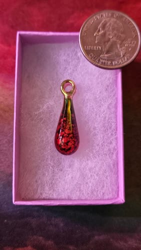 Customer photo review of Garnet Drop Pendant with Infused Ash