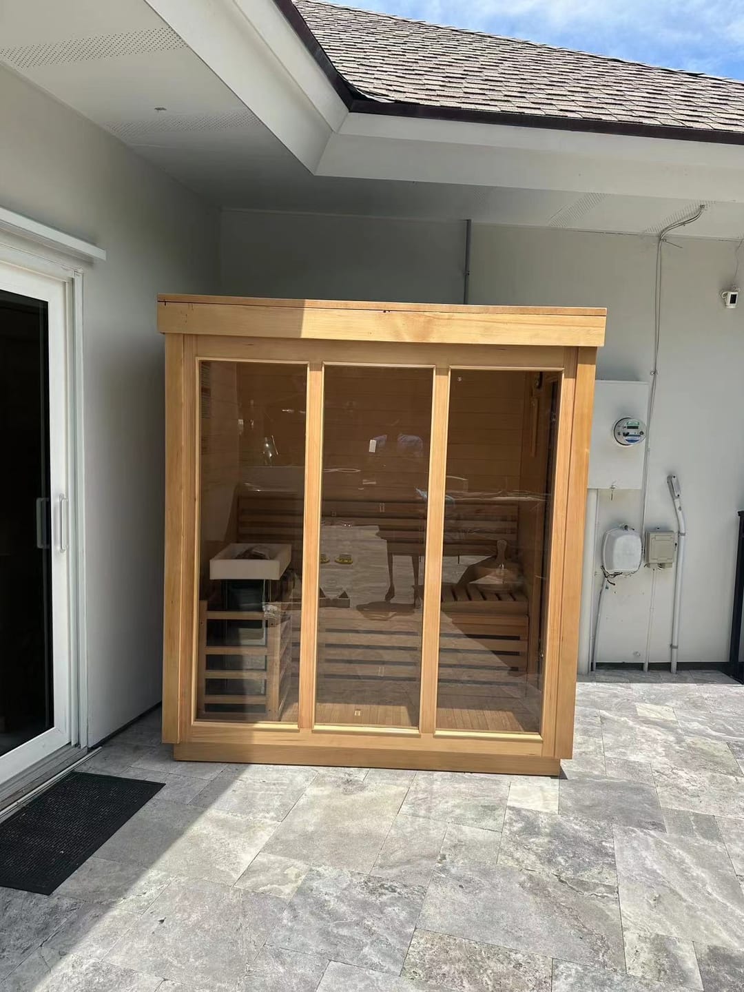 Customer photo review of SAUNASNET® Modern Outdoor Box Sauna Square 04