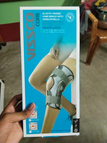 Customer photo review of Stretchable Hinged Elastic with Open Patella | Ideal moderate support to provide Knee Pain Relief | Color - Grey (Single Piece)