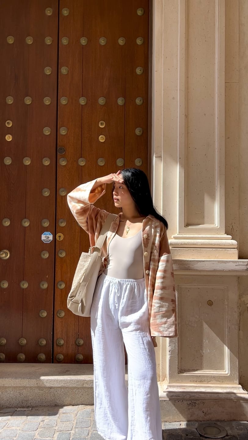 Customer photo review of Woven Evra Tote - Bone